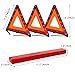 FLK Tech Warning Triangles Safety Triangle Emergency Kit Foldable Reflective Triangles with Base Roadside Triangle Kit with Case for Vehicles (3 Pack)