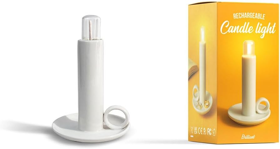 Suck UK Candle Lamp - LED Lamp - Wee Willie Winkie - Cordless Bedside Night Light - Table Lighting - Candlestick Light with Torch - Dimmable Touch Control - Rechargeable Portable Battery USB-C