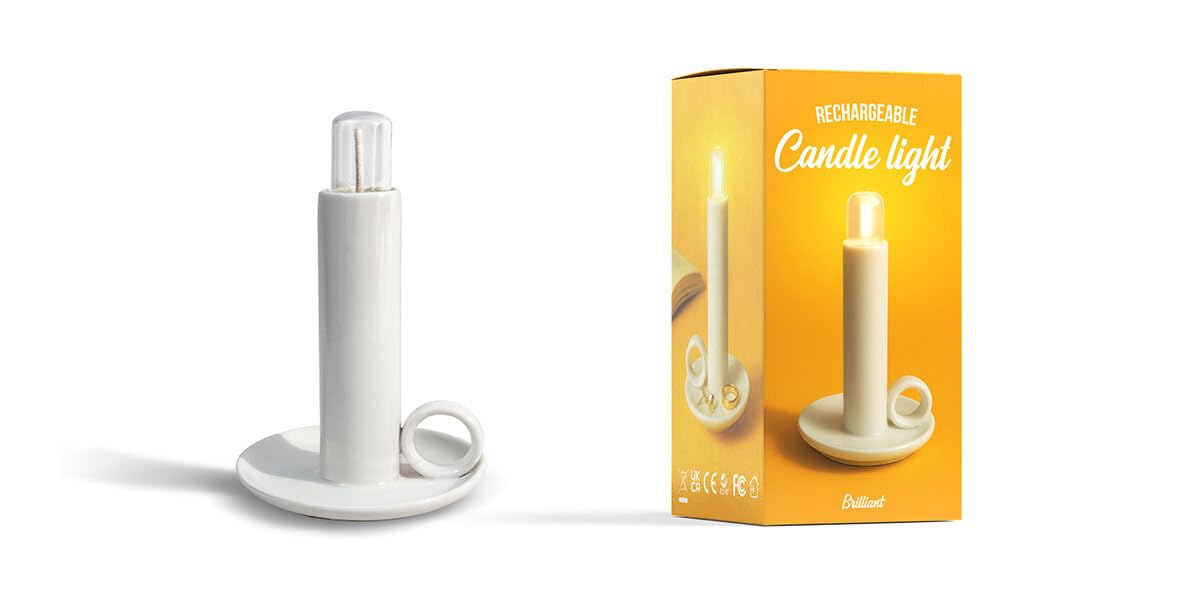 Suck UK Candle Lamp | LED Lamp | Wee Willie Winkie | Cordless Bedside Night Light | Table Lighting | Candlestick Light with Torch | Dimmable Touch Control | Rechargeable Portable Battery USB-C