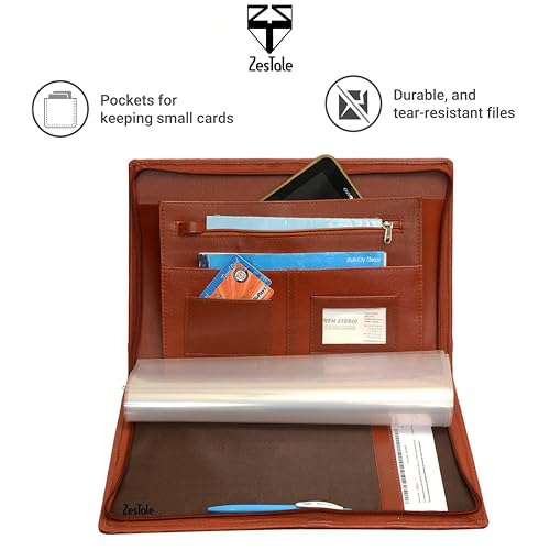Zestale Leatherette Document Folder Foolscap Size 4 Ring - Image 8