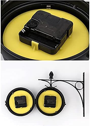 Wall Clock, Double Sided Wall Clock, Outdoors Vint Retro Double Sided Wall Clock European Style Iron Wall Clock Retro Decorative Standing Clock Hanging Decorative Suitable For Indoor And Outdoor Black