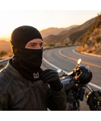 Image of Balaclava for Men & Women | Face Mask for Bike Riding | Motorcycle Balaclava | Helmet Mask | Breathable Neck Gaiter | Moisture-Wicking Black