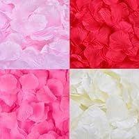 NALER花びら バラ造花 フラワー ピンク 約2000枚 花吹雪 結婚式 フラワーシャワー 造花 花びら 紙吹雪 ミックス 飾り 400枚 白