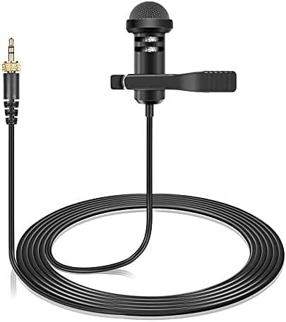 Lavalier Microphone Compatible with Sennheiser Wireless Bodypack Transmitter, Omnidirectional Condenser Lapel Mic 3.5mm with Screw Lock, 5 ft