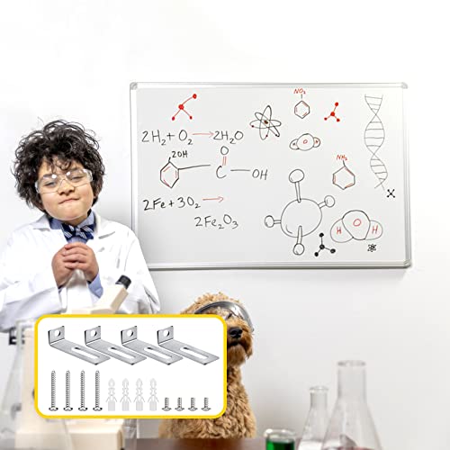 30 Set White Board Mounting Hardware,Whiteboard Hanging Brackets, White Board Installation Kit Includes Hanger Supports, Screws and Expansion Tube for Hanging Whiteboard Office Supplies (38*9.5*12mm)