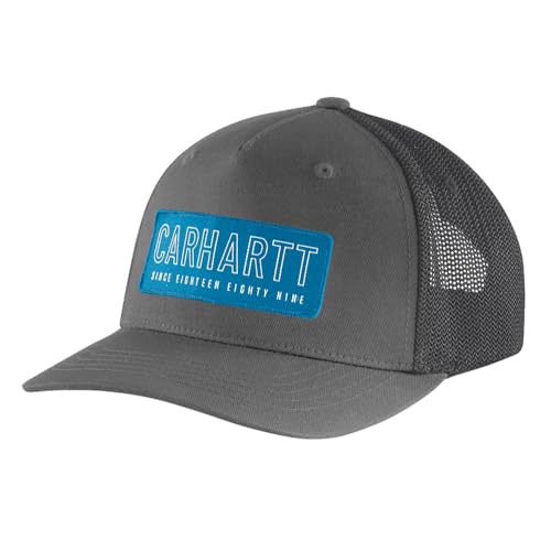 Carhartt Herren Rugged Flex Canvas Mesh Back 1889 Patch Cap, Kies, Einheitsgröße