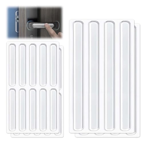 LACHT - 28 protectores de muebles de silicona transparente para puertas de gabinete, tiras adhesivas para muebles, almohadillas transparentes para muebles y protectores de puertas.