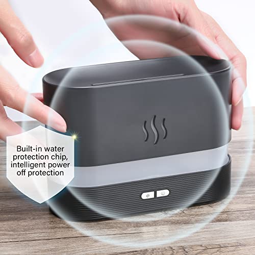 Depulat Flame Air Diffuser,Humidifier,Portable-Noiseless Aroma Diffuser For Home,Office Or Yoga Essential Oil Diffuser With No-Water Auto-Off Protection(Black) #TOP4