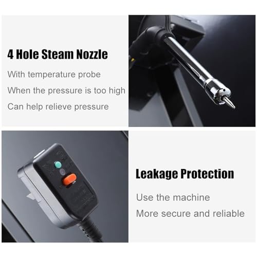 Mousseur à Lait électrique Professionnel à Vapeur - 8 L, mousseur Automatique avec 5 réglages de température, Acier Inoxydable, minuterie, idéal pour Les cafés et,Black