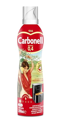 Carbonell - Aceite de Oliva 0,4 Spray, de Uso Versátil, para Uso Caliente, Ideal para Freidora de Aire - Spray de 200 ml