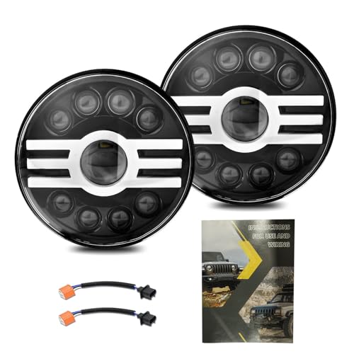 Phares LED de 7 pouces ronds universels pour éviter la surchauffe sur camion et moto