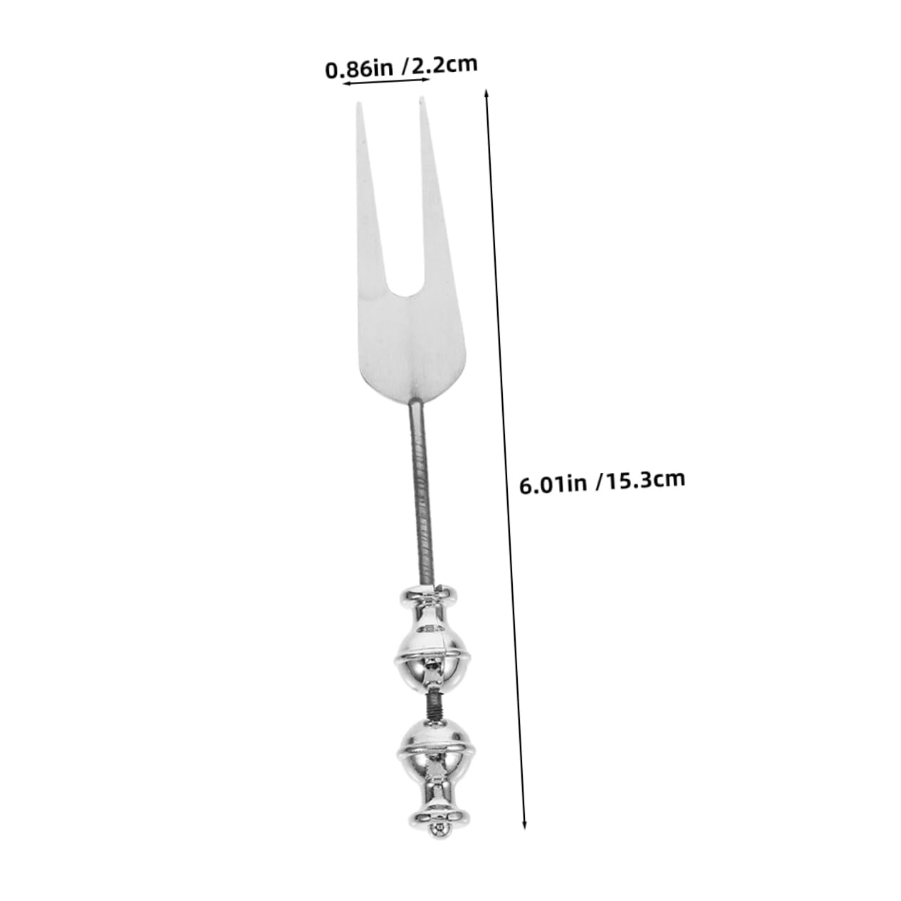 Cabilock Stainless Steel Three-tined Forks 2pcs Fruit Forks Beadable Diy Design for Snack Fondue and Appetizers