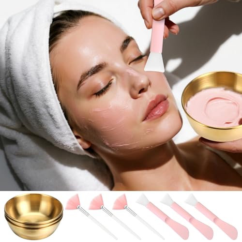 9 Pcs Facial Bowls and Brush Set Esthetician Facial Bowls Spatula and Fan Brush Mask Mixing Kit SPA Cosmetic Tool for Women Home Beauty Salon - Image 6
