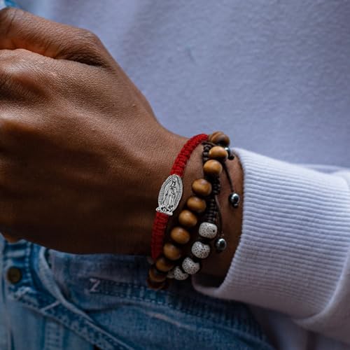 4 Pieces Catholic San Benito Bracelet Virgen De Guadalupe Bracelet Handmade Braided Adjustable String Cord Blessing Friendship Mexican Bracelet for Women Men2