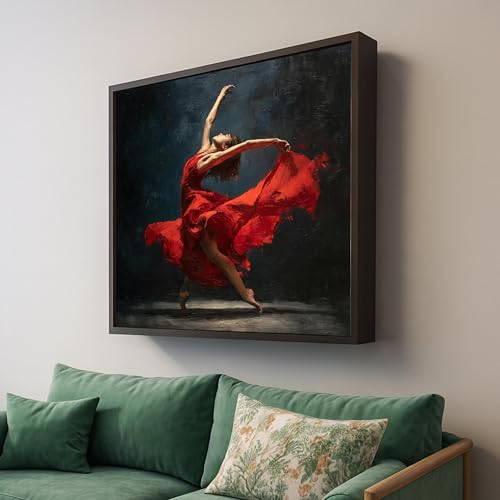 Affiche flamenco rouge décoration dynamique salon peinture ballet