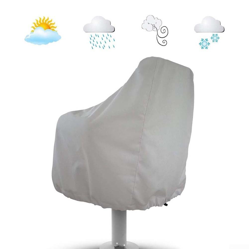 Aprilsunnyzone 2 Pack Boat Seat Covers with Waterproof 210D and 420D Oxford Fabric and UV Protection Designed for Outdoor Use and For Performance (Silver 210D)