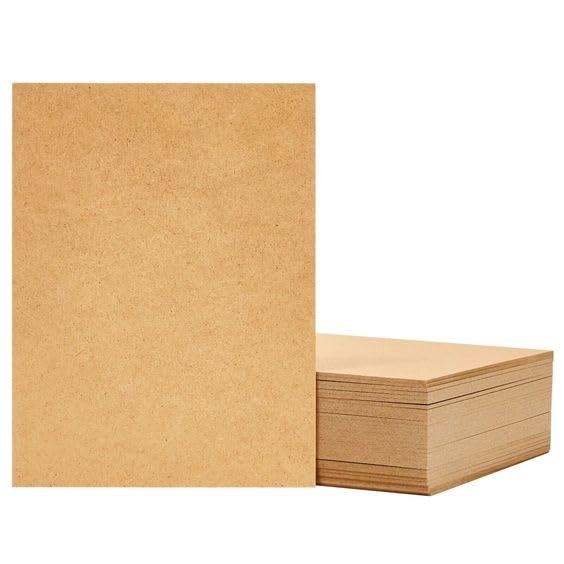 A4 Size MDF Board Original Woodcraft 30 x 21cm (pack of 10) 4mm Thick, Source By Oak Tree Products, Made Of Engineered Wood, Special For Home Decor, Painting, Drawing, DIY Projects etc.