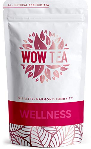 WOW TEA Wellness - Koffeinfreier Tee, Energie- und Gesundheitsfördernder Tee | Ayurvedischen Kräutern - Stärkt das Immunsystem - Gesünder Leben | 150g, Made in EU