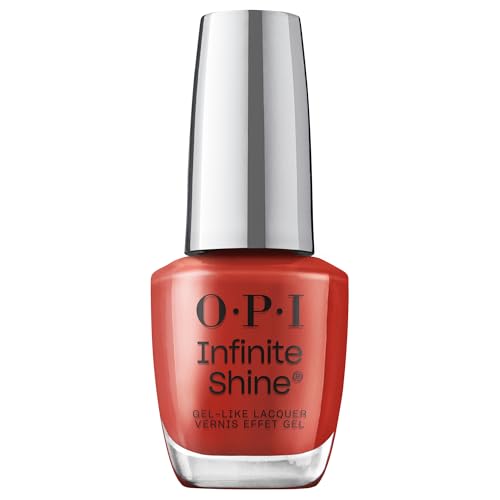 OPI Infinite Shine Nagellack – Crankin’ Holiday Jams - Good Enough to Treat Collection – vorgehärtete Gel-Technologie ohne UV-Lampe – bis zu 11 Tage Halt – Rot-Braun – 15 ml