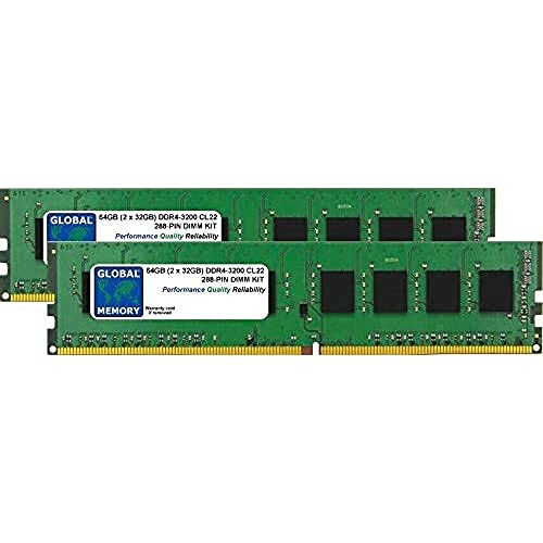 64Go (2 x 32Go) DDR4 3200MHz PC4-25600 288-PIN DIMM MÉMOIRE RAM KIT pour Ordinateurs DE Bureau/Cartes Meres