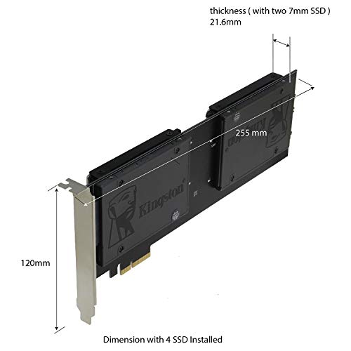 Carte contrôleur SSD PCI Express Quad SATA Sedna pour 4 disques 2.5