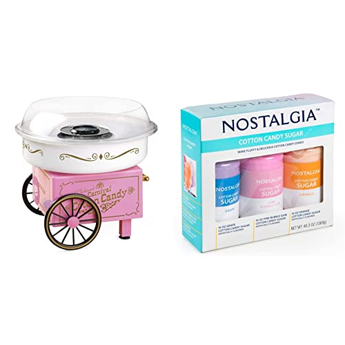 Image of Nostalgia Vintage Cotton Candy Maker with Flossing Sugar