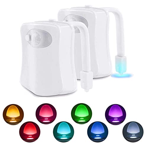RANRAO 5 Stück 16 Farben Toilettenschüssel LED Nachtlicht, Bewegungsmelder-aktiviertes LED Licht, WC-Sensor-Licht, Toiletten-Nachtlicht Wasserdicht, Hängendes Menschliches Intelligentes Nachtlicht