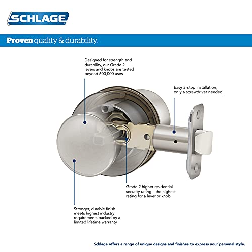 Schlage F10 Geo 716 Brk Georgian Door Knob With Brookshire Trim, Hall & Closet Passage Lock, Aged Bronze #TOP1