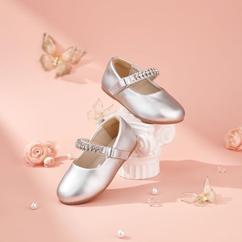 Image of Felix & Flora Toddler Flower Girl Dress Shoes - Baby Girl Ballet Mary Jane Flats for Party School Wedding
