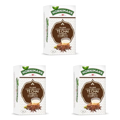 Hornimans Té Chai con Especias Ingredientes 100% Naturales | 20 bolsitas | Con Teína (Paquete de 3)