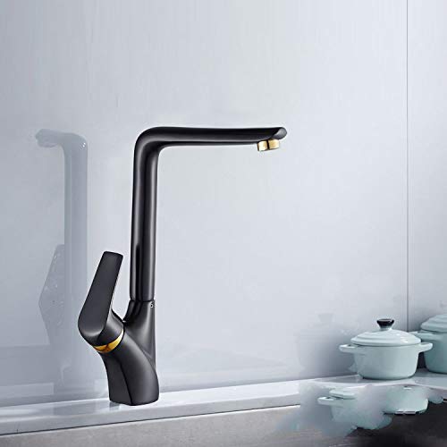 El Bicarbonato De Pintura, Grifo De La Cocina, Fregadero De Cocina, Grifo, Negro Bicarbonato De Pintura, Mezclador De Agua Fría, Sola Manija Con Aireador.
