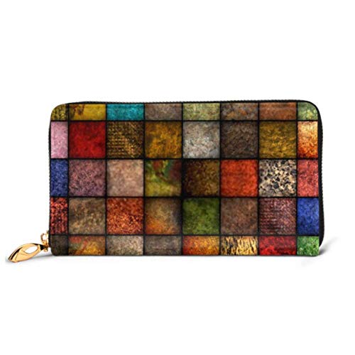 Preisvergleich Produktbild JHGFG Mode Handtasche Reißverschluss Brieftasche Quadrat Erdton Hintergrund Mai Texturen Telefon Kupplung Geldbörse Abendkupplung Blockieren Leder Brieftasche Multi Card Organi