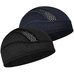 Skull Cap Helmet Liner Beanie, Cooling Mesh Cycling Running Hat for Men Women, Fits Under Helmets