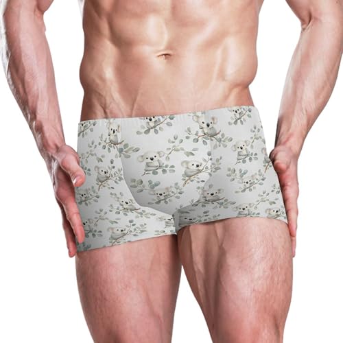 Koala Cute Plant Mens Swim Trunk Swimwear Bathing Suit Swim Brief Square Leg Board Short S B04036772