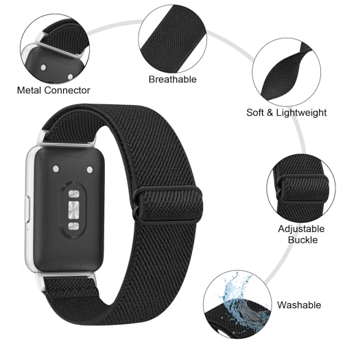 Image of Tobfit Nylon Strap for Samsung Galaxy Fit 3 (Watch Not Included), Flexible Premium Elastomer Nylon Adjustable Watch Band for Galaxy Fit3 2024 SM-R390 Men & Women
