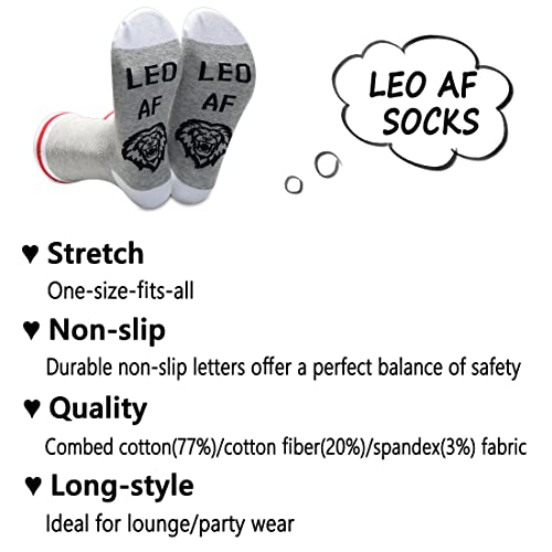 G2TUP 2 Pairs Leo AF Socks Horoscope Lover Gift Zodiac Sign Horoscope Birthday Socks Astrology Lover Gift3