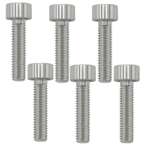 Image of Titanium Bolts M5x20, Nature Color, 6PC | Lightweight Hex Socket Screws, MTB /Road Bike /Motorcycle, Corrosion Resistant, Marine Grade Fasteners