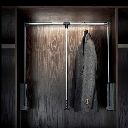 Genérico Barra de Armario Extensible y Ajustable, Percha extraíble de Alta Resistencia, solución versátil para Guardar Pantalones y Ropa, soporta 25 kg.