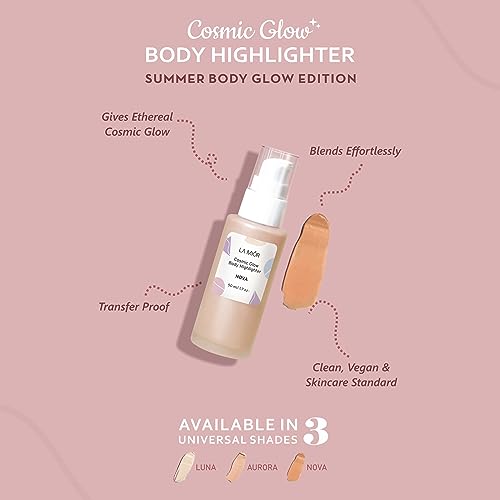 Image of LA MIOR Cosmic Glow Body Highlighter - Nova | Liquid Highlighter for Body, Flawless Radiance, Lit-from-Within, Blurs Imperfections, Transfer & Sweat Proof, Clean - 50ml