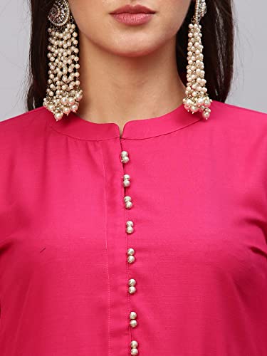 Image of ANNI DESIGNER Women Cotton Blend Solid Kurta With Pant & Dupatta
