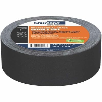 138775 Fits Shurtape 138775 P-628 Professional Coated 2" Gaffer's Tape, Black, 48mm x 50m