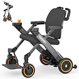 Paiseec 3-in-1 Foldable Electric Wheelchair with Push Assist & Walker Combo, Lightweight Power Wheelchair for Seniors and Adults, Indoor & Outdoor Use, Airline Approved, Wheel Chair for Travel