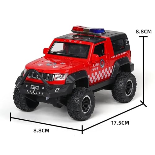 Image of New 1:32 Police Jeep Diecast Alloy Metal Pull Back Car with Openable Doors Music Sound and Light Vehicle Toy Car for Kids Boys (Black)