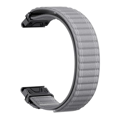 [�����ȓX] QuickFit 26mm 22mm �i�C�����X�g���b�v �ɓK��Garmin Fenix E 8 47/51mm 7 7X 6 6X 5 5X Plus/Enduro 3/Epix Pro Gen 2 �D�胋�[�v�o���h �u���X���b�g(Gray