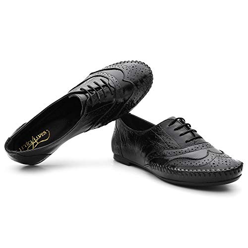 Oxford em Couro Verniz 15360 QQ Casual Preto 36