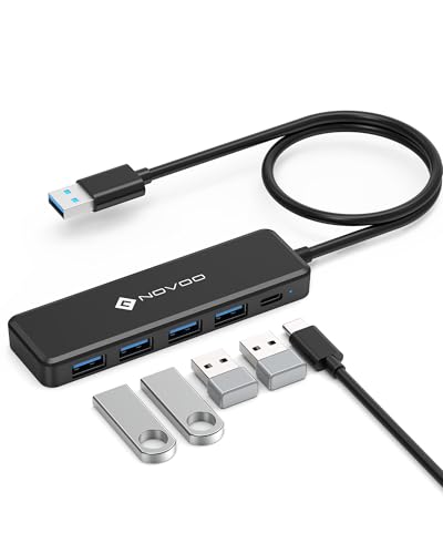 NOVOO USB C Hub 4 Puertos USB 3.0, Transferencia de Datos