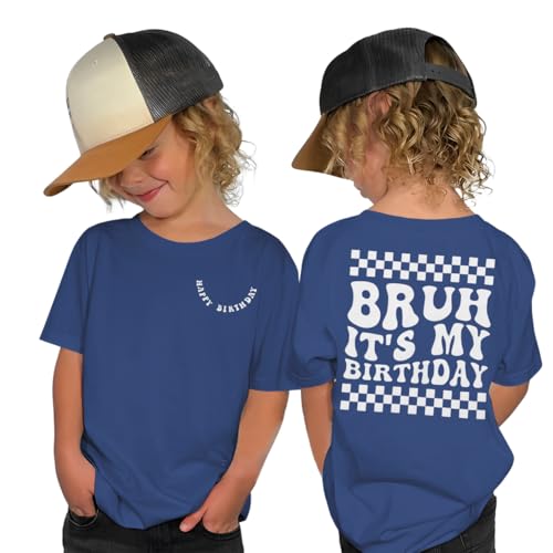 AG AGUU Birthday Shirt for Toddler Baby Boys It’s My Birthday T Shirt Happy B-Day Outfit Summer Short Sleeve Tees Clothes(Blue,5T)