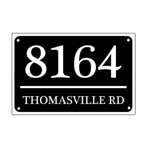 Egobena Customized Home Address Aluminum Metal Sign Personalized House Number Plaque - 12x18 inch Cover