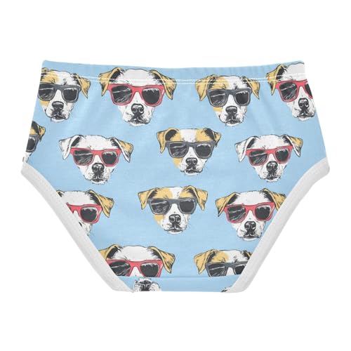 ZZKKO Dog Wearing Sunglasses Girls Underwear Toddler Panties for Girls Comfort Brief Size 2T-8Y2