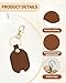 Leather Car Key Cover, Key Covers for Car Keys, Broken Key Protector with Iron Key Ring (Brown＋Black)